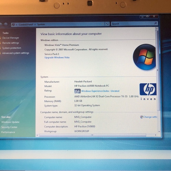 Dell Inspiron 1521 - AMD 64 Athlon x2 Laptop w/Stand - Picture 2 of 3